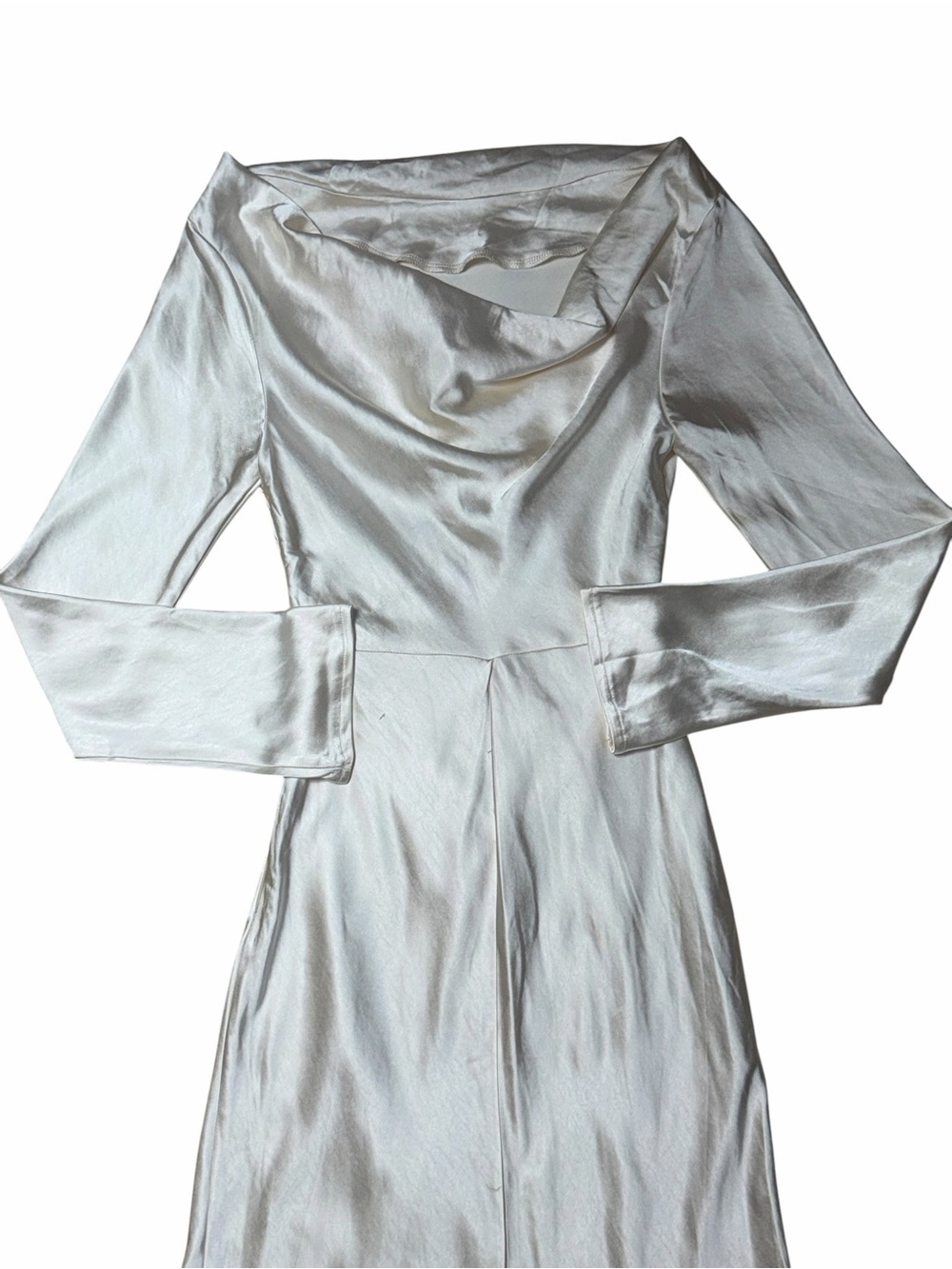Selfie Leslie Oyster Ivory Loveland Cowl Back Midi Dress Womens S - Picture 6 of 10
